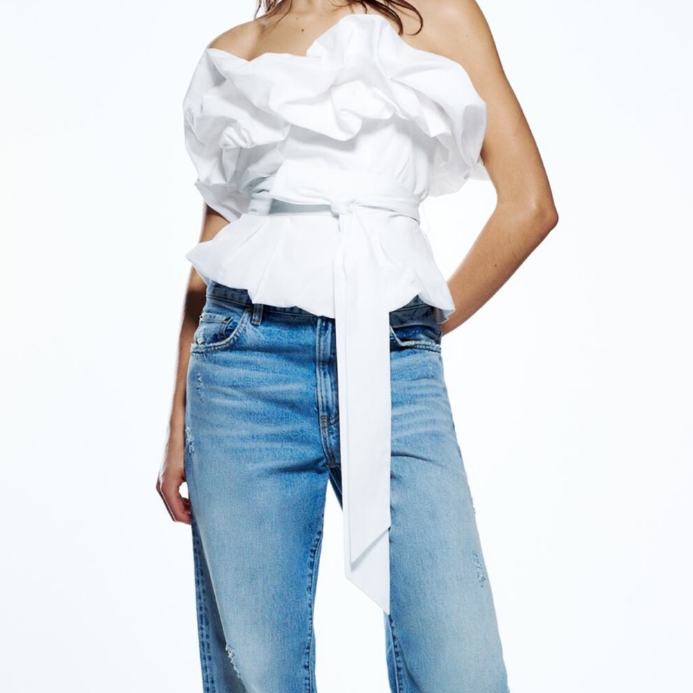 Zara Bandeau ruffled top